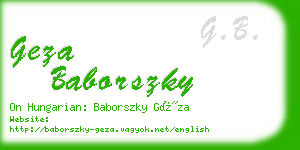 geza baborszky business card